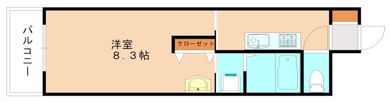 北九州市戸畑区旭町のマンションの間取り