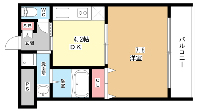 【豊中市庄内西町のマンションの間取り】