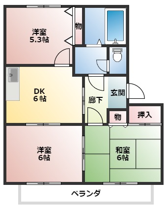 和泉市和気町のアパートの間取り