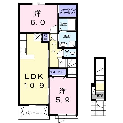 水戸市東野町のアパートの間取り