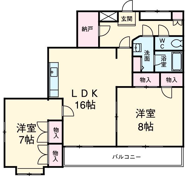 小平市学園東町のマンションの間取り