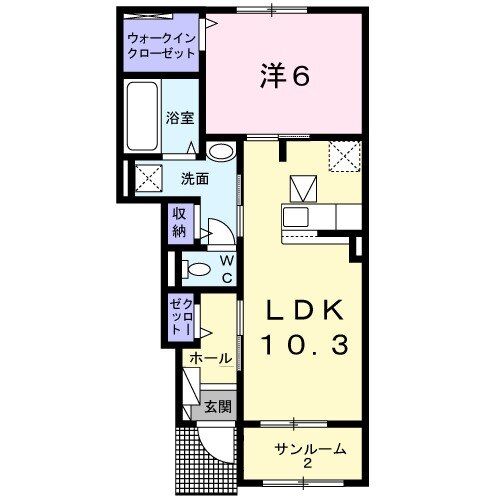 旭市鎌数のアパートの間取り