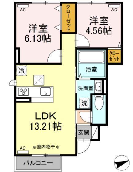 バッソン花巻四日町の間取り