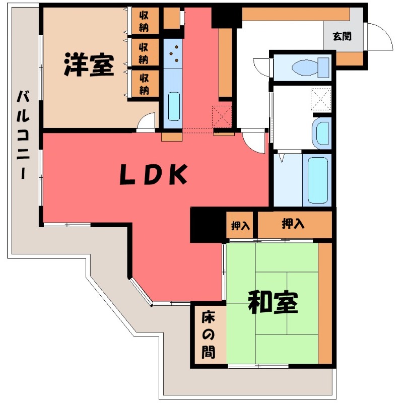 宇都宮市駅前通りのマンションの間取り