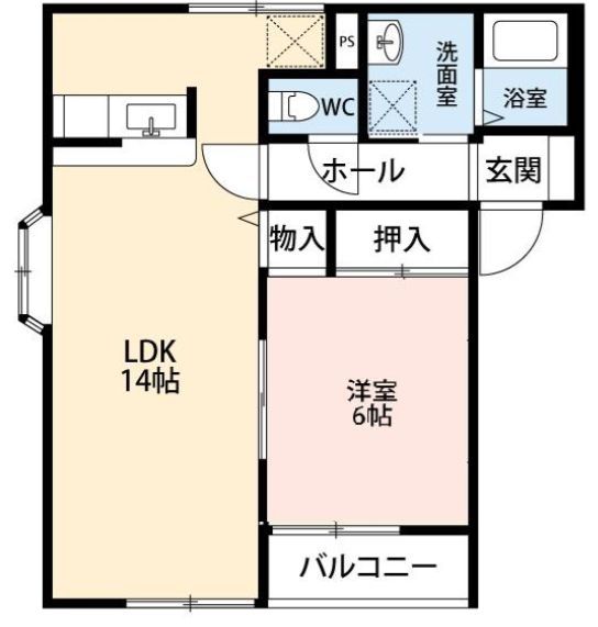 伊賀市ゆめが丘のアパートの間取り