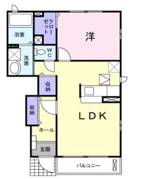 高松市三名町のアパートの間取り