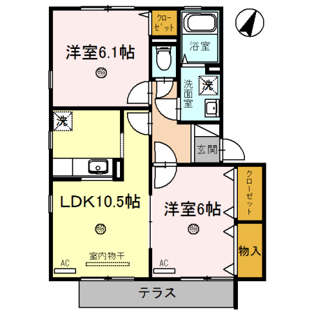 夢咲きの里　Ｆの間取り