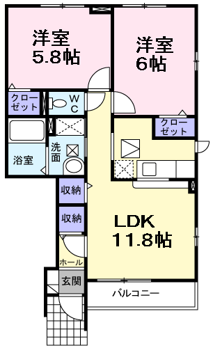 サンシャトーCの間取り