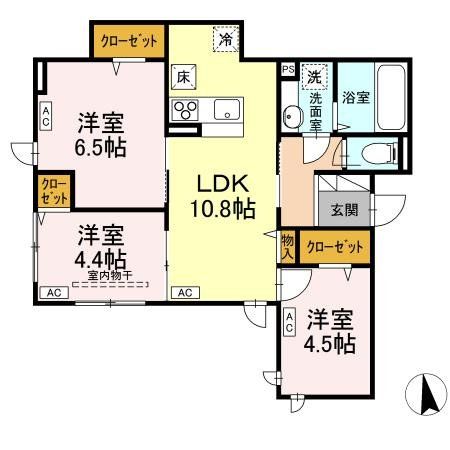 小金井市貫井北町のアパートの間取り