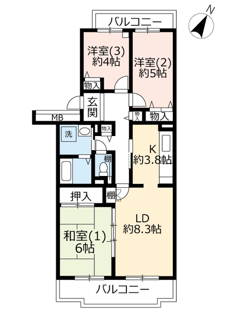 ＵＲアクティ佐貫の間取り