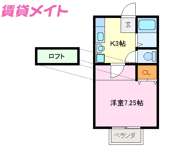 度会郡玉城町佐田のアパートの間取り