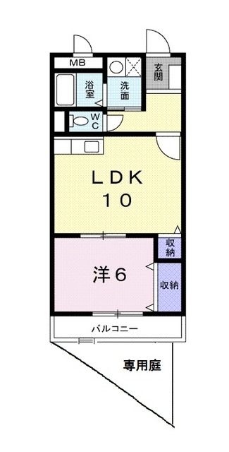 羽曳野市河原城のアパートの間取り