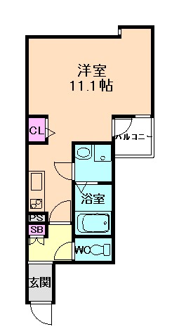 【大阪市西淀川区姫島のアパートの間取り】