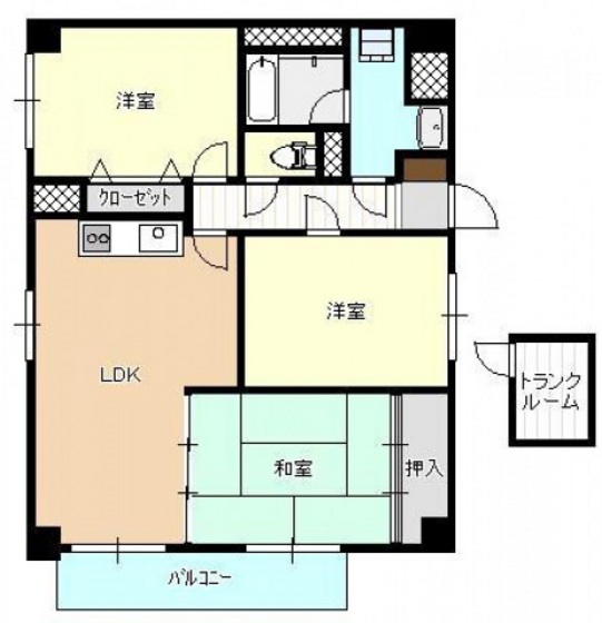 広島市西区草津梅が台のマンションの間取り