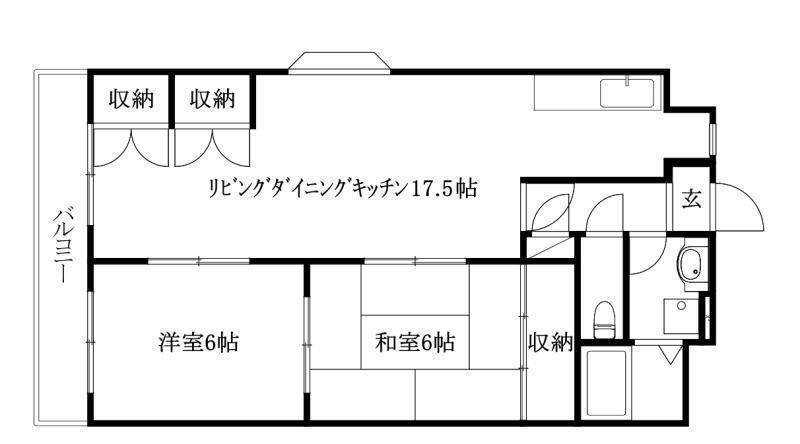 松山市山越のマンションの間取り