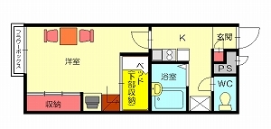 【糟屋郡須惠町大字植木のアパートの間取り】