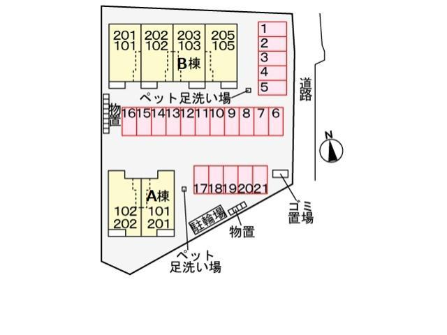 【各務原市那加新田町のアパートの駐車場】