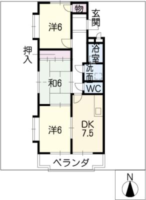 ロイヤル新明　Ａ棟の間取り