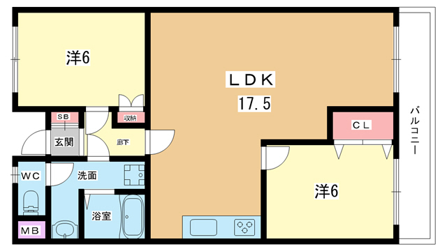 吹田市千里山西のマンションの間取り