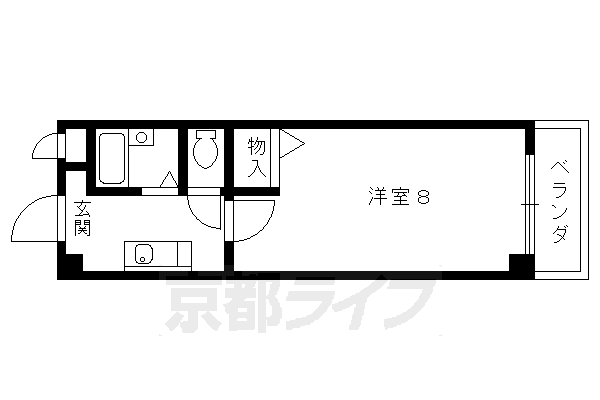 京都市上京区稲葉町のマンションの間取り