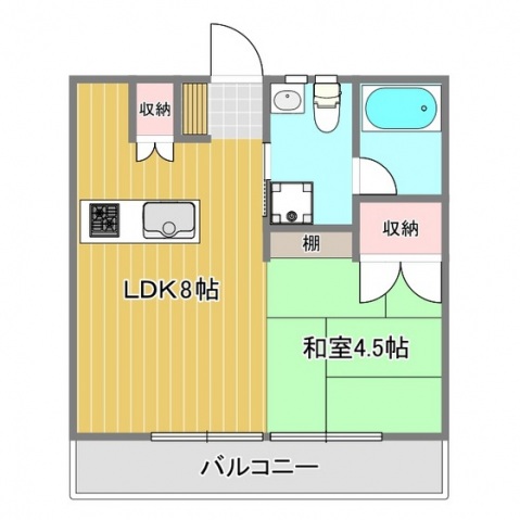 広島市東区牛田中のマンションの間取り