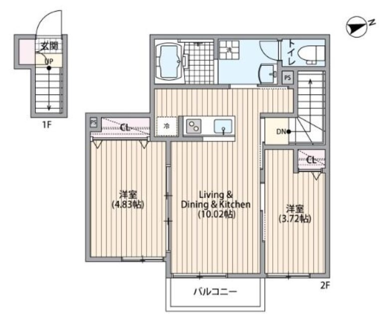 新宿区大久保のアパートの間取り