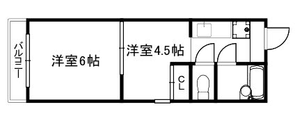 京都市北区紫竹北栗栖町のマンションの間取り