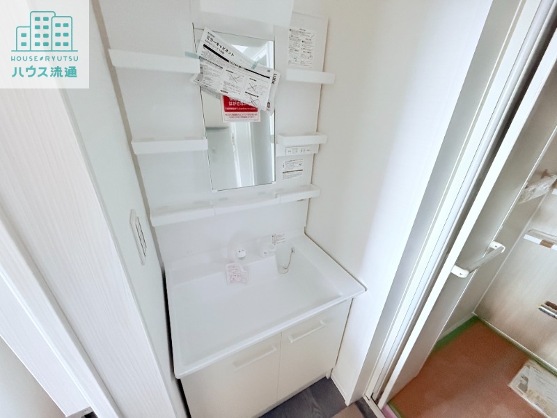 洗面設備　※建築中の写真になります※