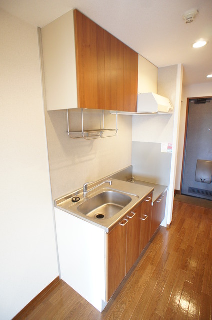 キッチン　お好きなガスコンロ２口設置可能！水切り棚と収納が便利なキッチ