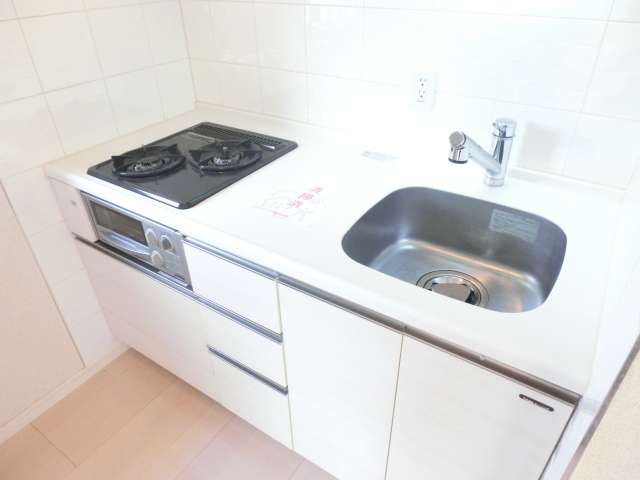 キッチン　★２口ガスコンロ、グリルの付いたキッチン★