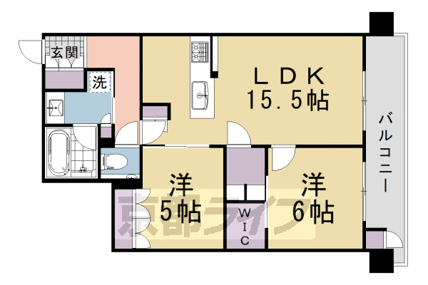 地下鉄東西線 二条城前駅 徒歩10分 7階建 築1年の間取り写真