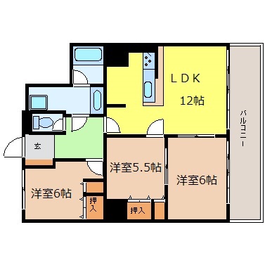 地下鉄名城線 上前津駅 徒歩5分 15階建 築29年の間取り写真