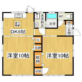 横田貸家の間取り写真