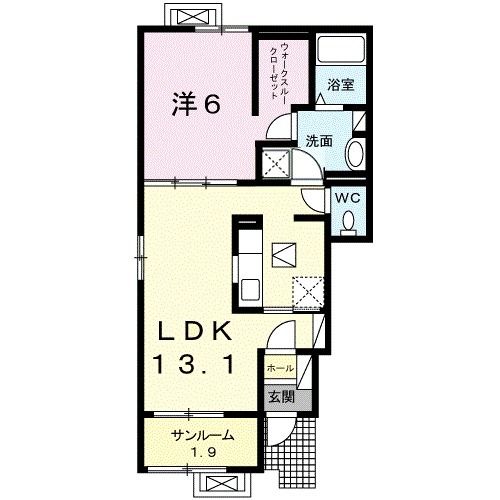 ＪＲ弥彦線 燕駅 バス乗車時間：10分 最寄りバス停で下車 徒歩3分 2階建 築9年の間取り写真