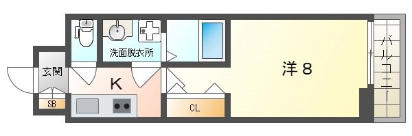 守口市西郷通のアパートの間取り