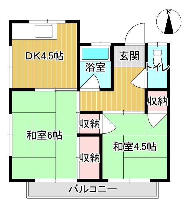 吉見中村アパートの間取り