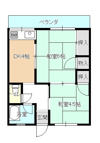 津田コーポの間取り