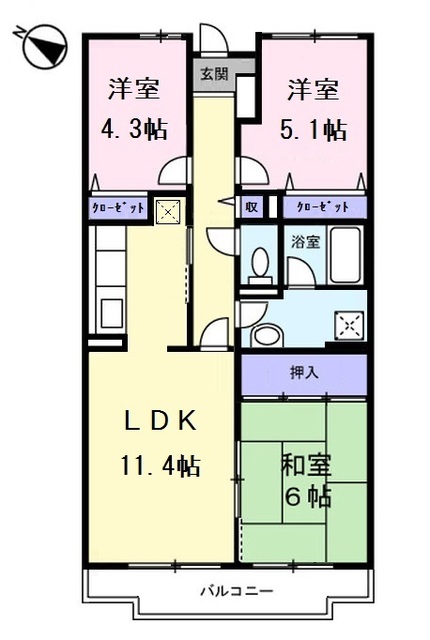 ソシアあざみ野の間取り