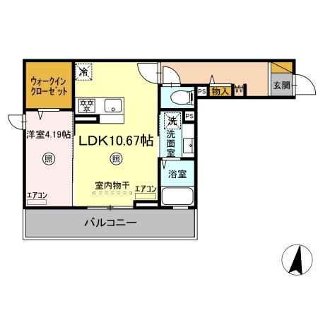 D-room畑沢Bの間取り