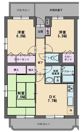 駿東郡長泉町下土狩のマンションの間取り