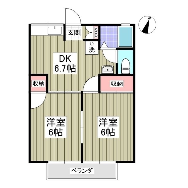 狭山市富士見のアパートの間取り