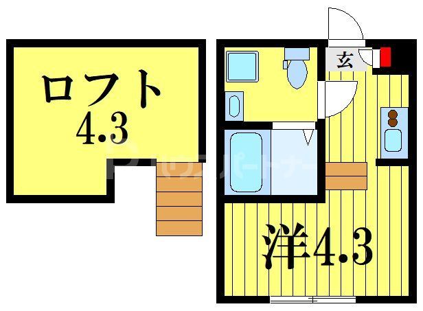 江戸川区北小岩のアパートの間取り