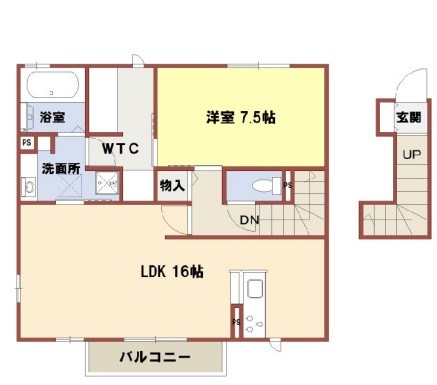 加古川市神野町石守のアパートの間取り