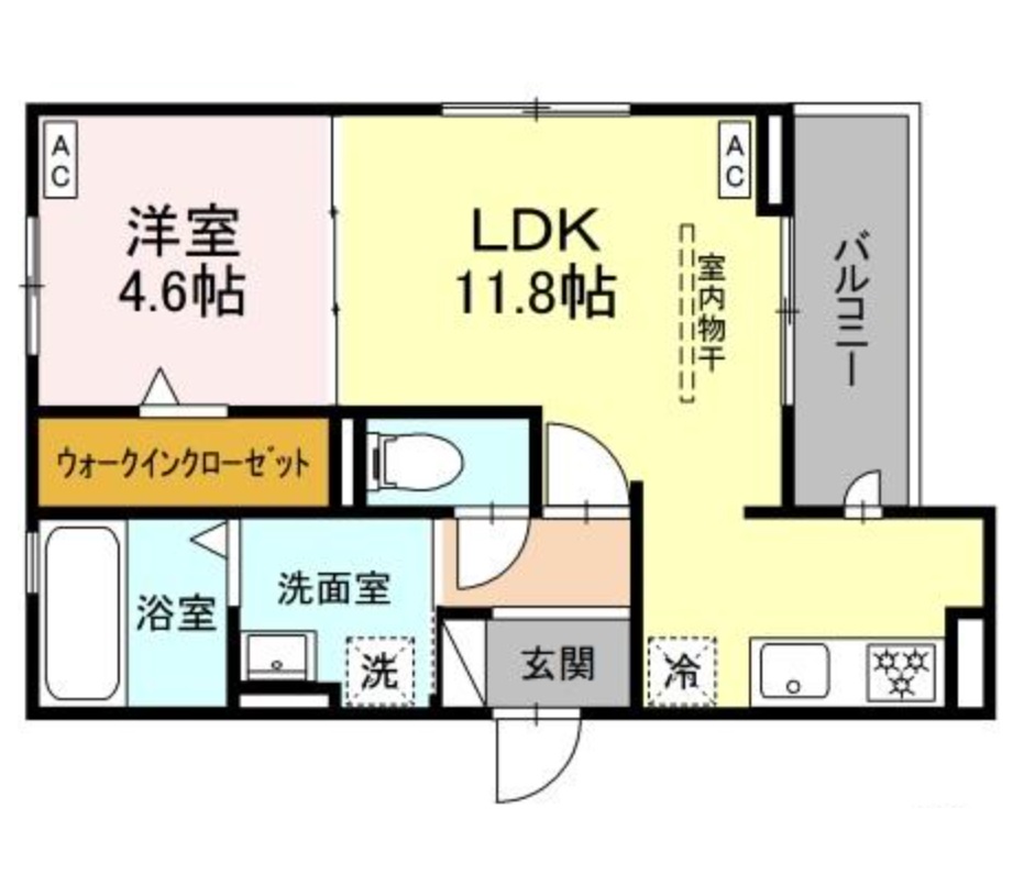 名古屋市瑞穂区中根町のアパートの間取り