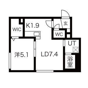 札幌市西区宮の沢一条のマンションの間取り