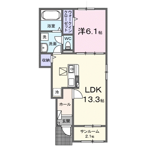 高島市今津町舟橋のアパートの間取り