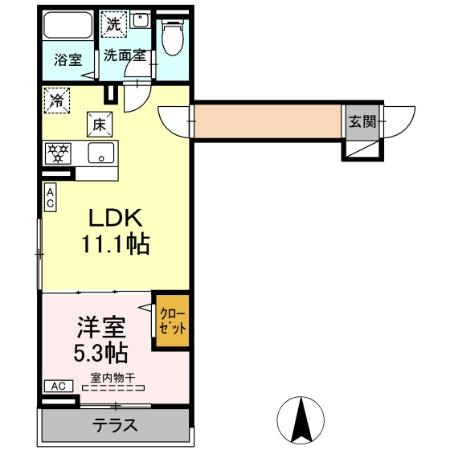 グラナーデ扇I　Ｃの間取り