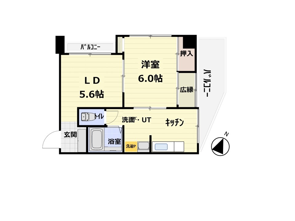 広島市南区比治山町のマンションの間取り