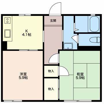 津市島崎町のアパートの間取り