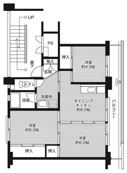 ビレッジハウスみささ1号棟の間取り